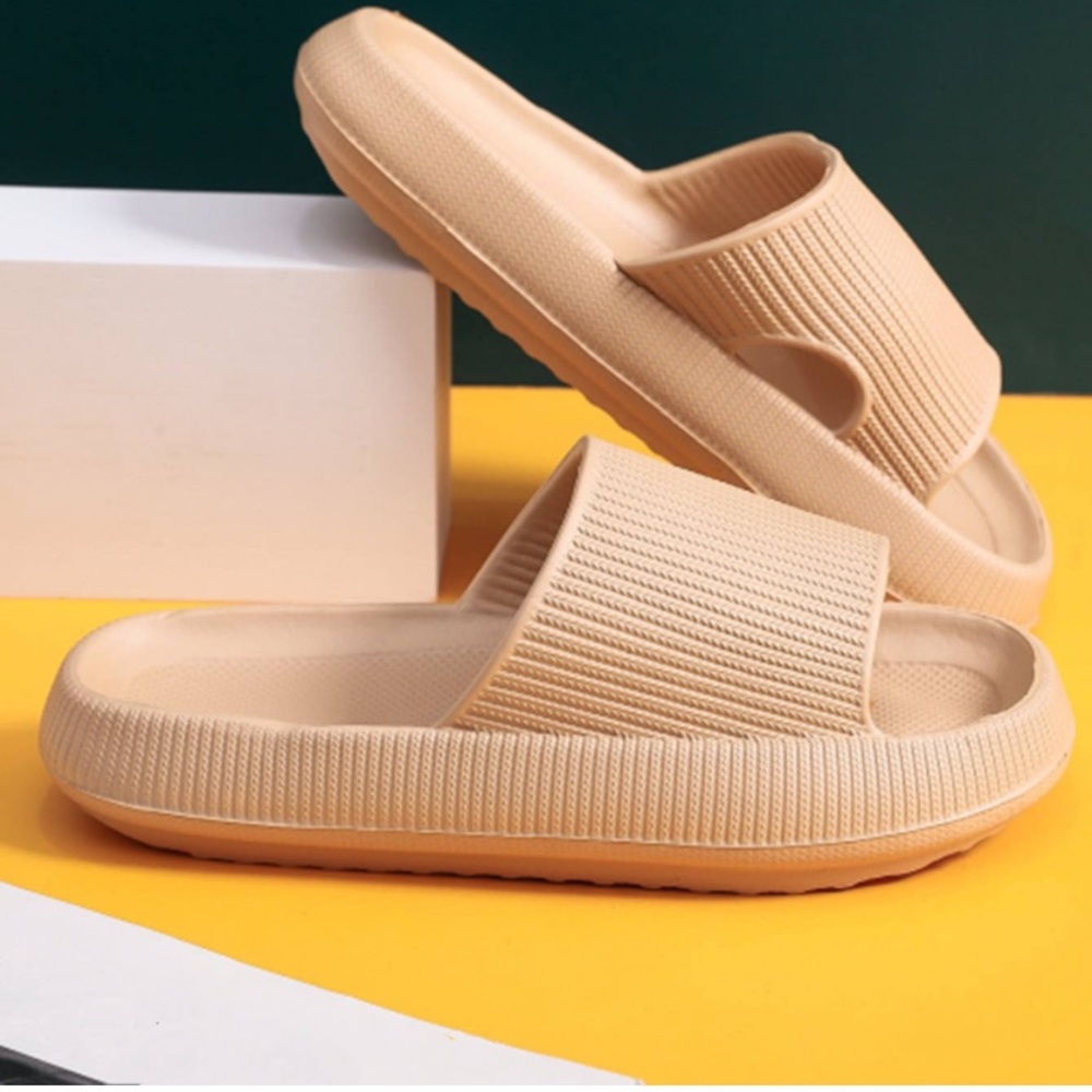 Women's Tan Slide Sandals